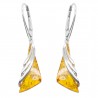 Boucle d'oreille argent et ambre miel 