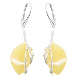 Boucles d'oreilles ambre royal et argent 925/1000