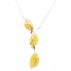 Collier argent avec trio de pendentif en ambre royal