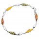 Bracelet d'ambre multicouleur et argent 925/1000