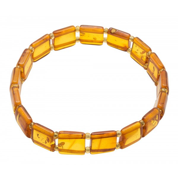 Bracelet en ambre adulte couleur miel