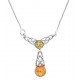 Collier en Argent et Ambre cognac