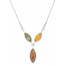 Collier perle d'Ambre et Argent Infinity