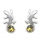 Boucle d'oreille Salamandre en Argent et Ambre véritable