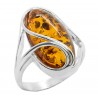 Bague en Argent et Cabochon en Ambre miel