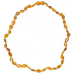 Necklace Amber Adult pearl olive color cognac