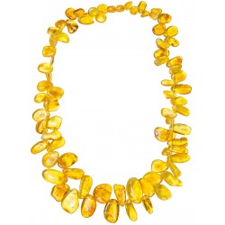 Collier pétale d'ambre couleur cognac