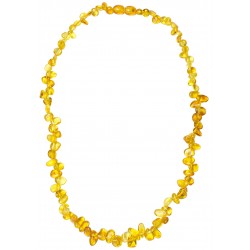 Amber necklace in the shape of a small honey-colored petal