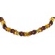 Collier long d'ambre pierre losange couleur miel, cognac et citron