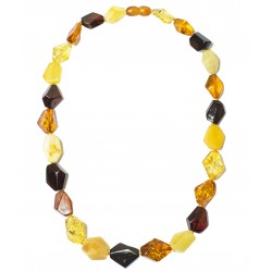 Genuine amber necklace multicolored irregular size