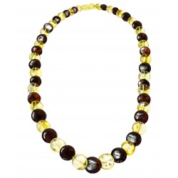 Two-tone lemon and cognac amber necklace