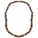 Collier d'ambre pour adultes pierres d'ambre cognac irrégulières