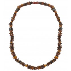 Collier d'ambre pour adultes pierres d'ambre cognac irrégulières