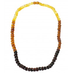 Rainbow amber necklace adult stone rhombus multicolored