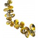 Woman necklace with green amber petal