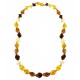 Collier d'ambre naturel multicolore demi-lune