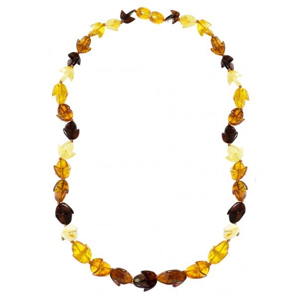 Collier En Ambre Naturel Multicolore - Bijou Fait Main Élégant - Authentique