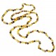 Très long collier d'ambre naturel multicolore