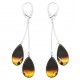 Boucle d'oreille ambre naturel avec dégradé