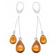 Boucle d'oreille ambre en forme de goutte d'eau