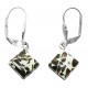 Boucles d'oreilles ambre mosaïque, forme carré