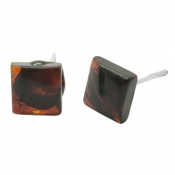 Cherry amber square earring