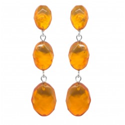 Boucle d'oreille Ambre Miel, taille diamant