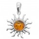 Pendentif en argent et perle d'ambre forme soleil