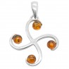 Pendentif croix en Argent et Ambre multicouleur