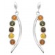 Boucle d'oreille Ambre perle multicolore et Argent 925/1000