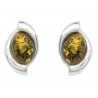 Boucle d'oreille Argent et Ambre véritable