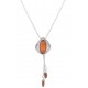 Collier en Argent et Ambre miel forme oeil de chat