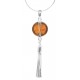 Collier en Argent et Ambre miel en forme de bouton