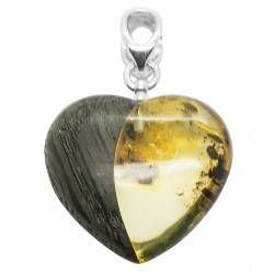 Gros Coeur d'Ambre vert et Argent