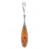 Pendentif en Argent avec perle d'ambre cognac