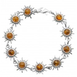 Sun Bracelet in Silver and Amber