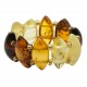 Bague tout ambre multicolore forme losange