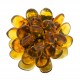 Bague en ambre couleur miel en forme de fleur