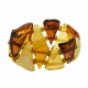 Bague multicolore en ambre naturel