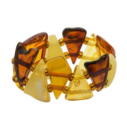 Bague multicolore en ambre naturel