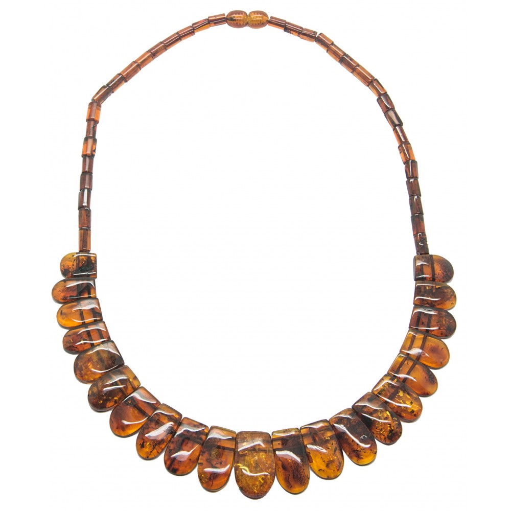 Collier Atoll Palme En Résine - Couleur Ambre Cognac - Neuf Avec Étiquettes