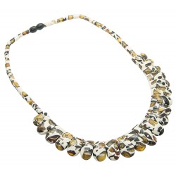 Cleopatra mosaic amber necklace
