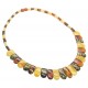Multicolored Amber Necklace (White, Green and Cognac) Cleopatra