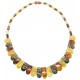 Multicolored Amber Necklace (White, Green and Cognac) Cleopatra