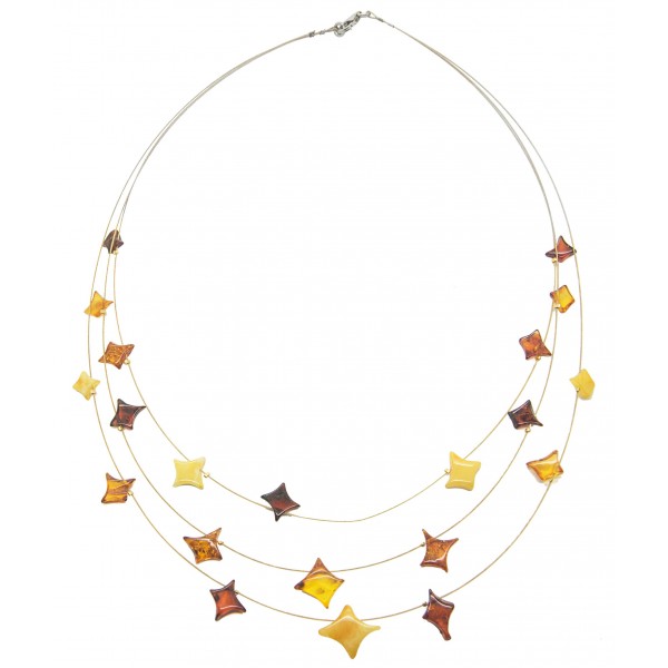 Collier d'ambre multicolore en forme d'étoile
