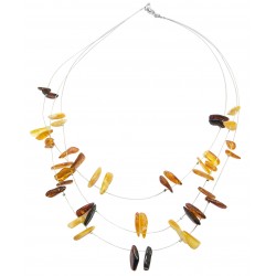 Necklace in adult amber multicolored stone