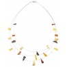 Collier d'ambre multicolore en forme de triangle