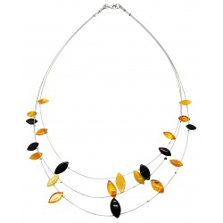 Multicolored adult amber necklace