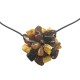 Collier avec fleur d'ambre multicolore