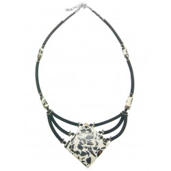 Collier d'ambre naturel mozaïque